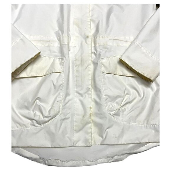 Helly Hansen Cream White Waterproof Outdoor Designer Long Windbreaker Jacket - M - Picture 6 of 6